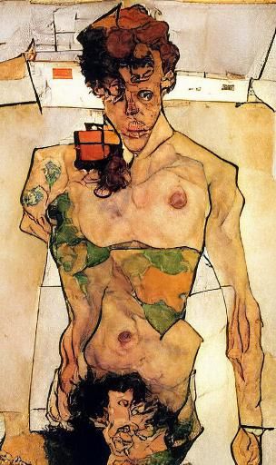 Egon Schiele 
Nude self-portrait