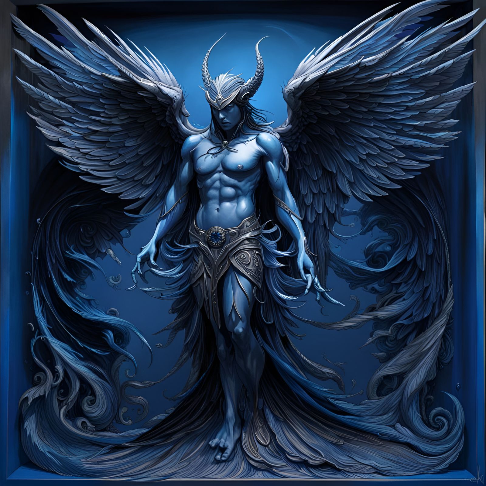 “Lucha Libre” Blue Demon, Mexican Myth: 2nd Largest Mexican Demon  by @Masterplayer