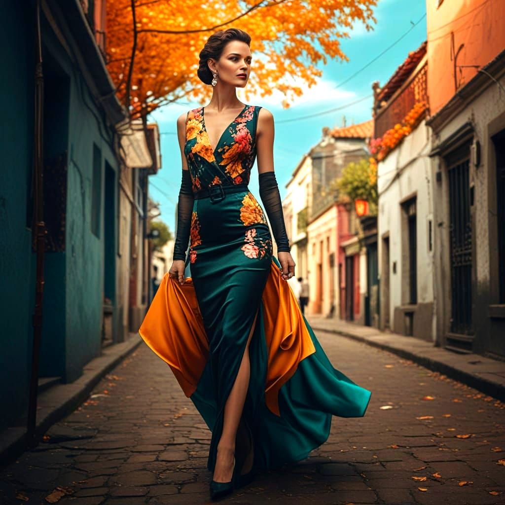 Elegant Women in Vibrant Surreal Landscapes