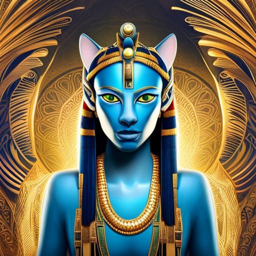 The Blue Pharoah - AI Generated Artwork - NightCafe Creator