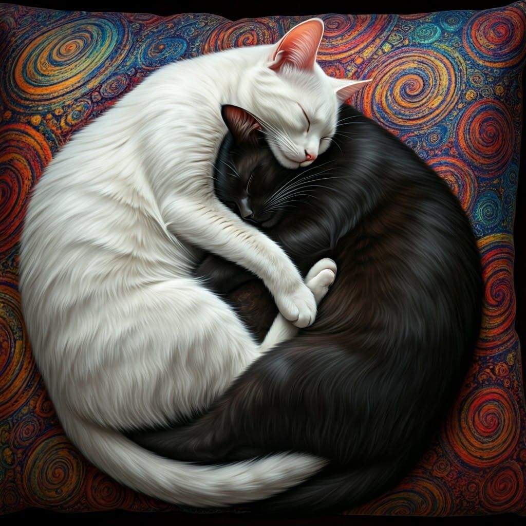 Loving Cats, Yin Yang, Almost   by @Melanie Rhoades 