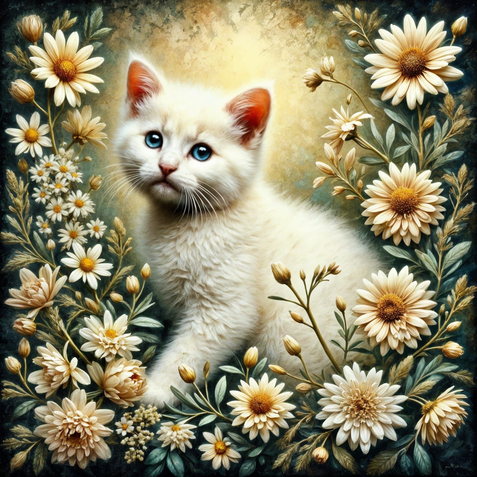 Yellow Tabby Cat in Springtime  (Part of My Studies in Yellow Series)  