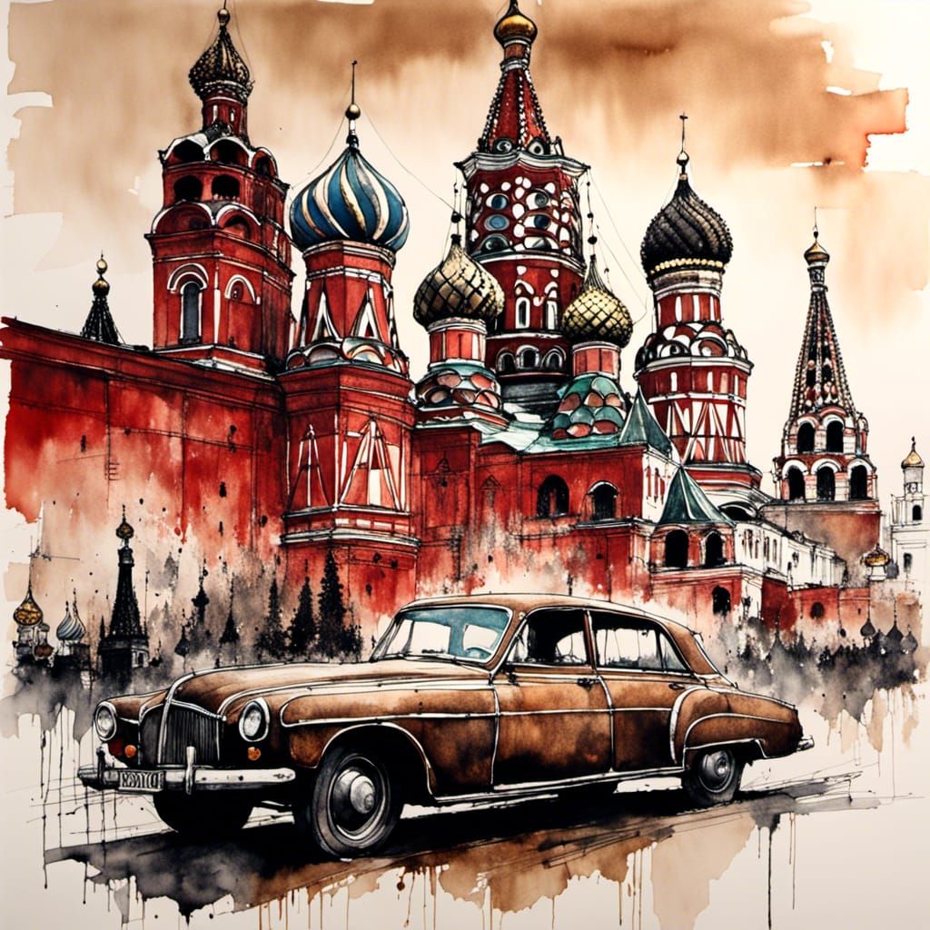 Russian car on the Red Square
