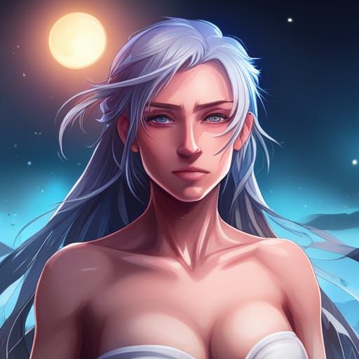Anime Girl Bathing,