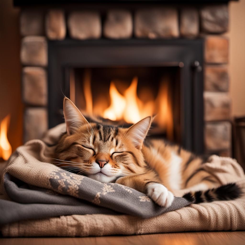 Hobbies include: napping by the cozy fire  by @Isaac