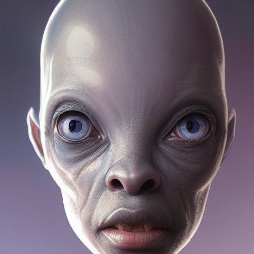 Big alien eyes, grey hybrid humanoid, grey blue skin large h...