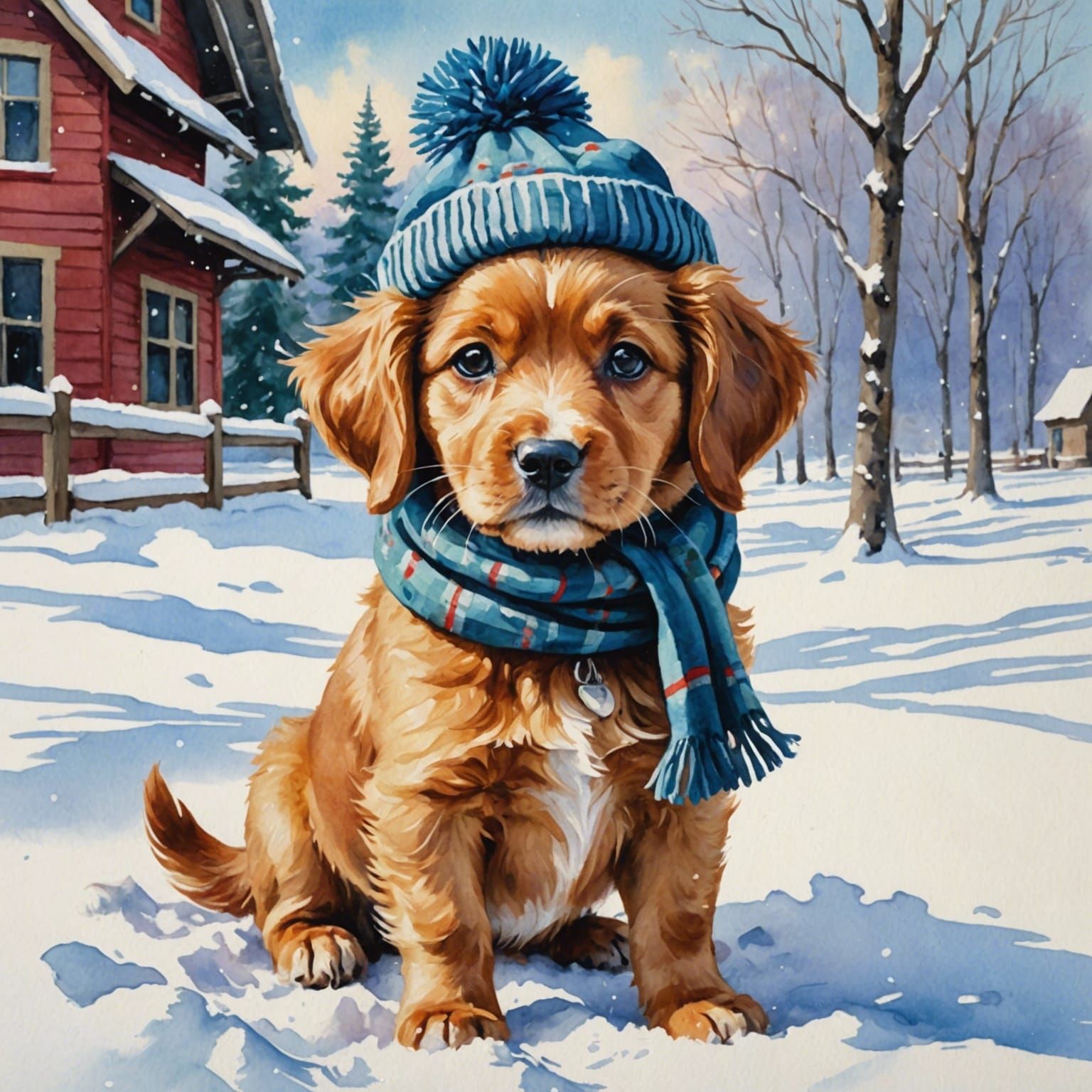 Puppy in the snow  by @DogObsessed