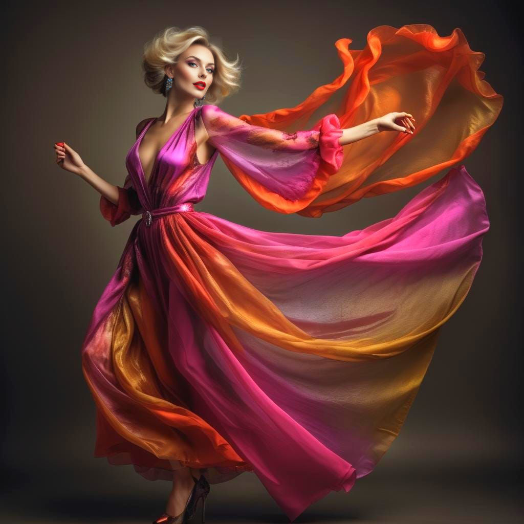 Glamorous Lady in Exquisite Fashion Attire