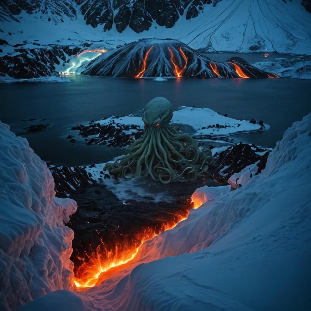 Icelandic Volcano: Kraken’s Lair - AI Generated Artwork - NightCafe Creator