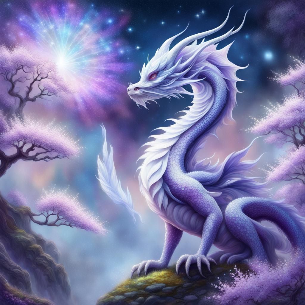 Silver Purple Dragon - AI Generated Artwork - NightCafe Creator