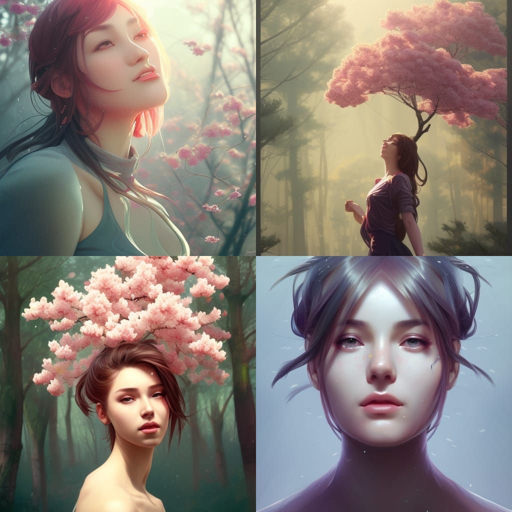 sakura trees AI Generated Artwork NightCafe Creator