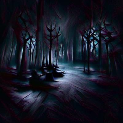 Dark haunting forest