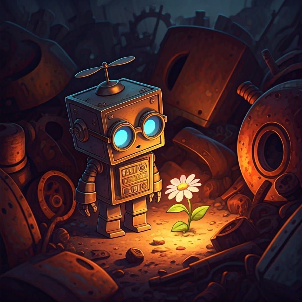 Little cube robot  by @Arisiin