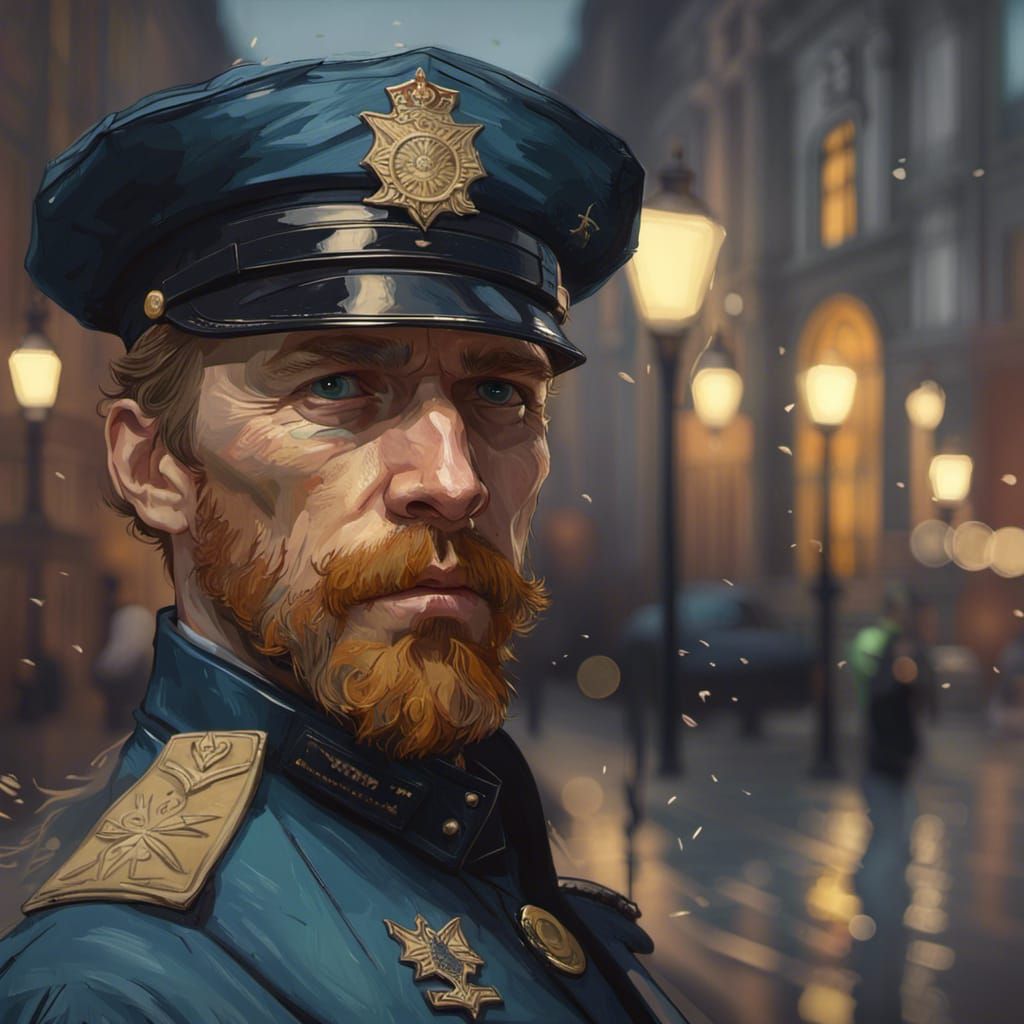 Vincent Van Gogh as a policeman  by @Luna