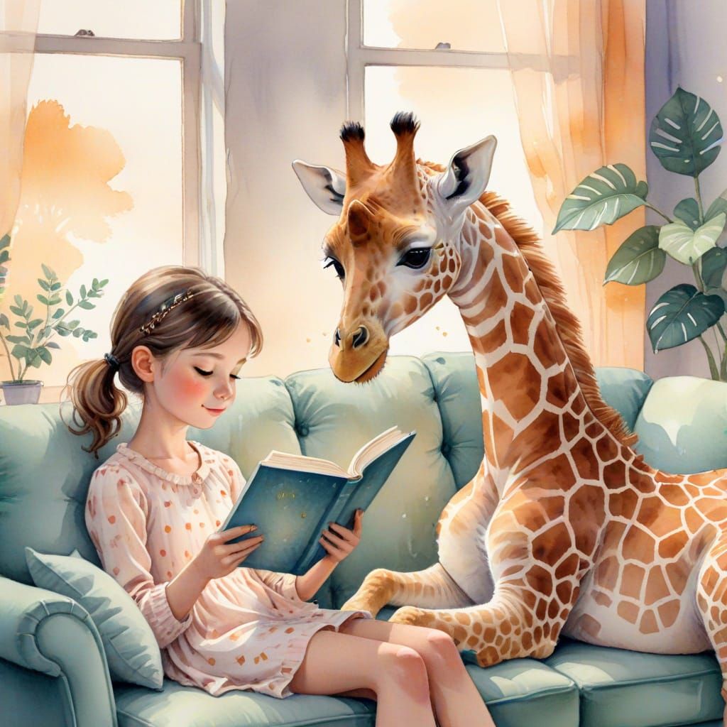 Story Time with pet Giraffe 