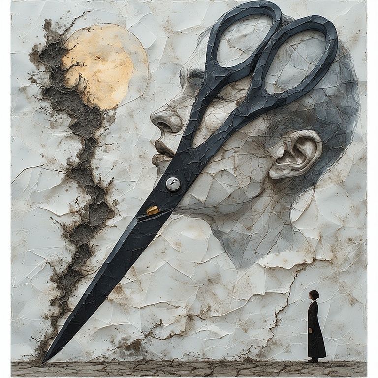 Papercut with scissors