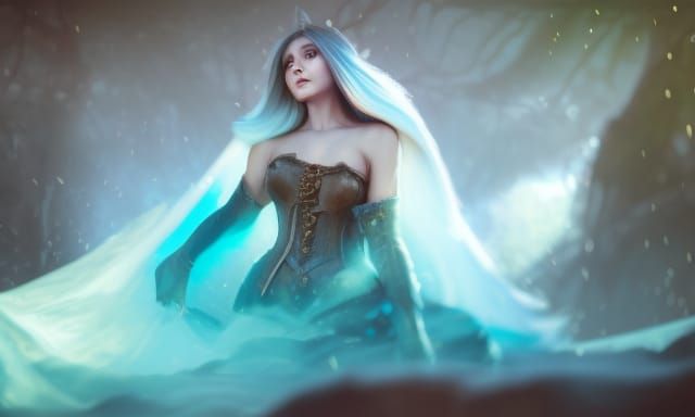 High fantasy medieval girl Professional photography, bokeh, ...