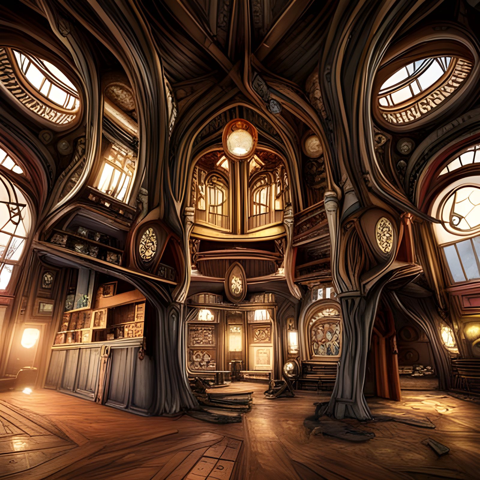 Steampunk Library ⚙️📖📚 - AI Generated Artwork - NightCafe Creator