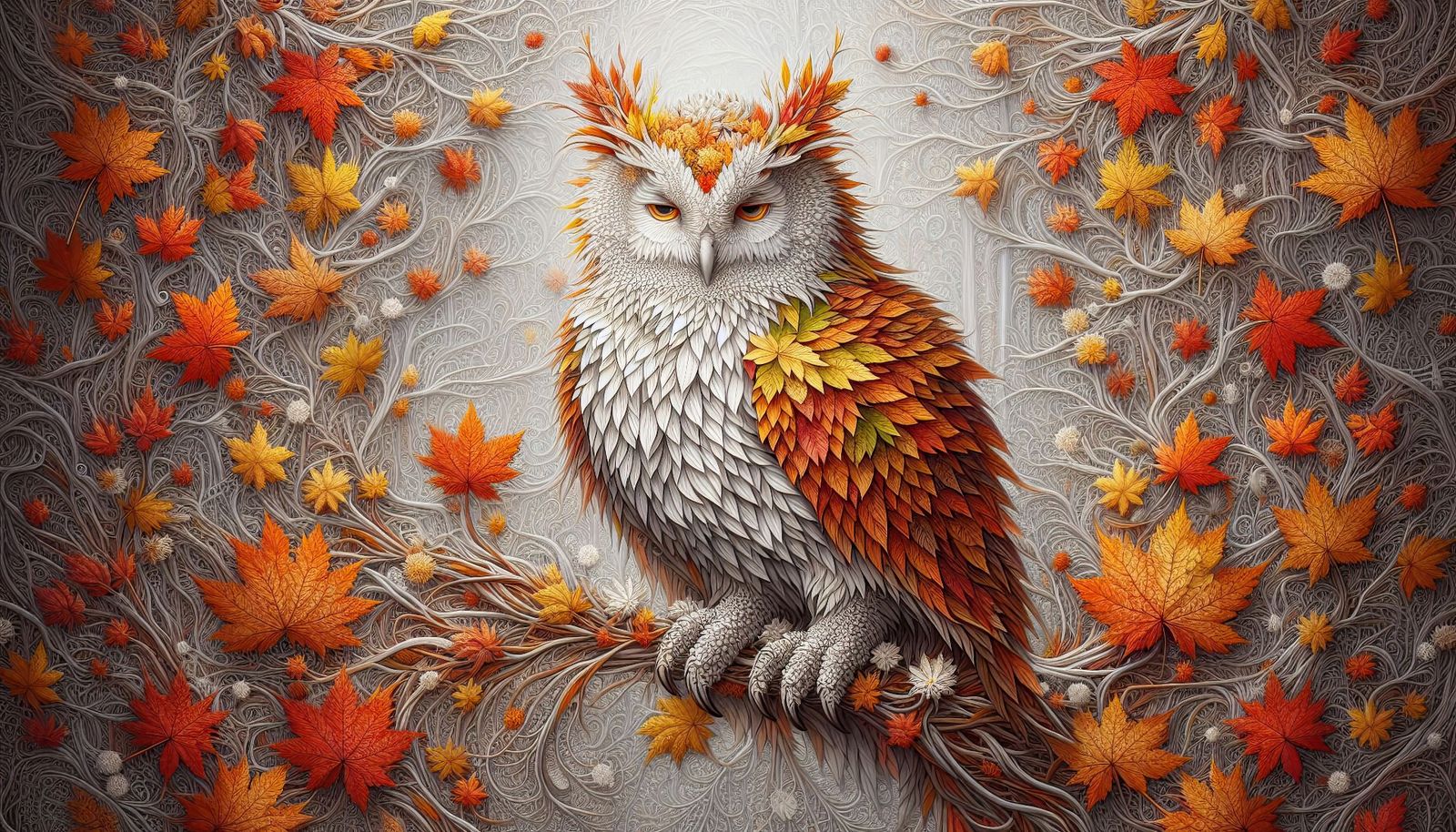 The Autumn Leaves Owl