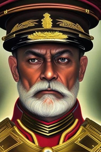 ::M. Bison:: portrait head and shoulders hyperdetailed photo...