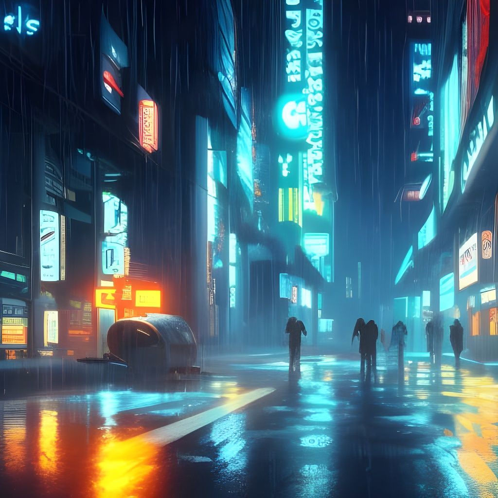 Blue Nights AI Generated Artwork NightCafe Creator