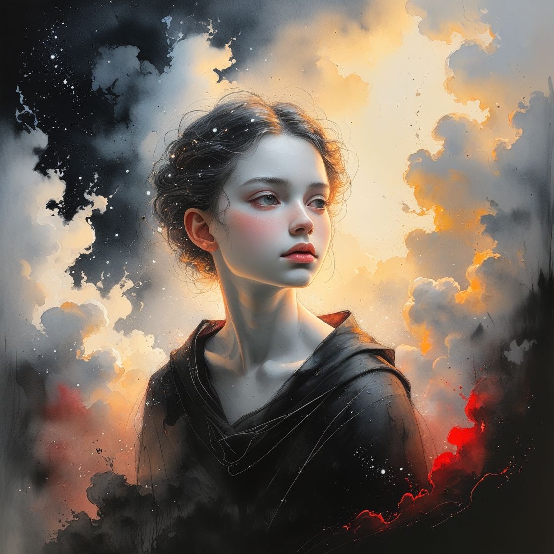 A hauntingly beautiful watercolor painting