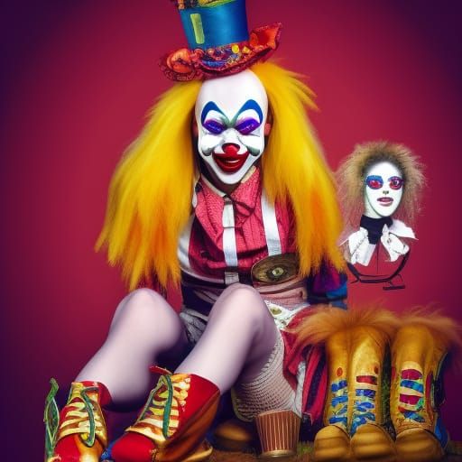 Clowning around : clown Background of a circus funny cute cl...
