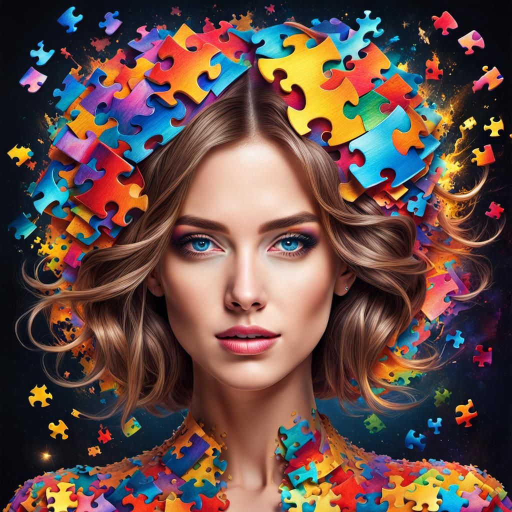 Beautiful Jigsaw Puzzle Forming. AI Generated Artwork NightCafe Creator