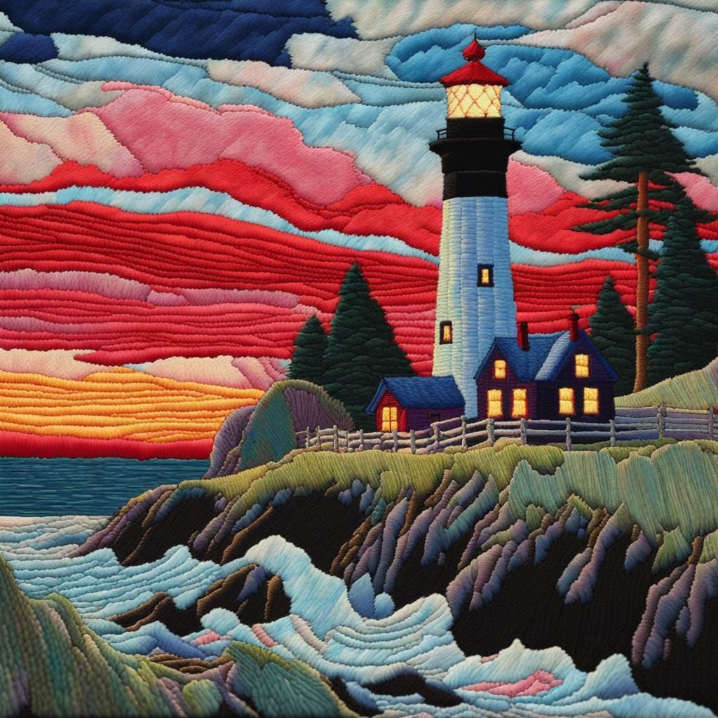 Lighthouse Embroidery   by @Lourse 