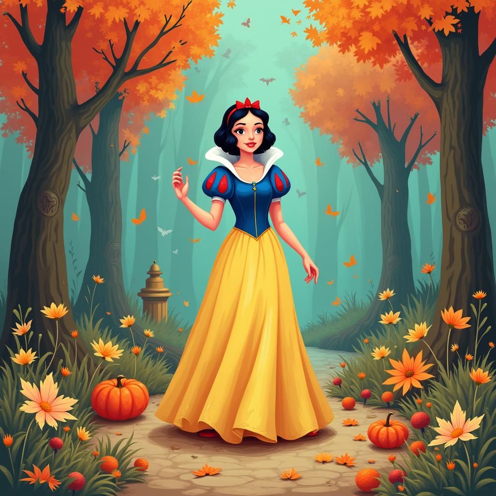 Snowwhite autumn razzmatazz magical surreal funny.