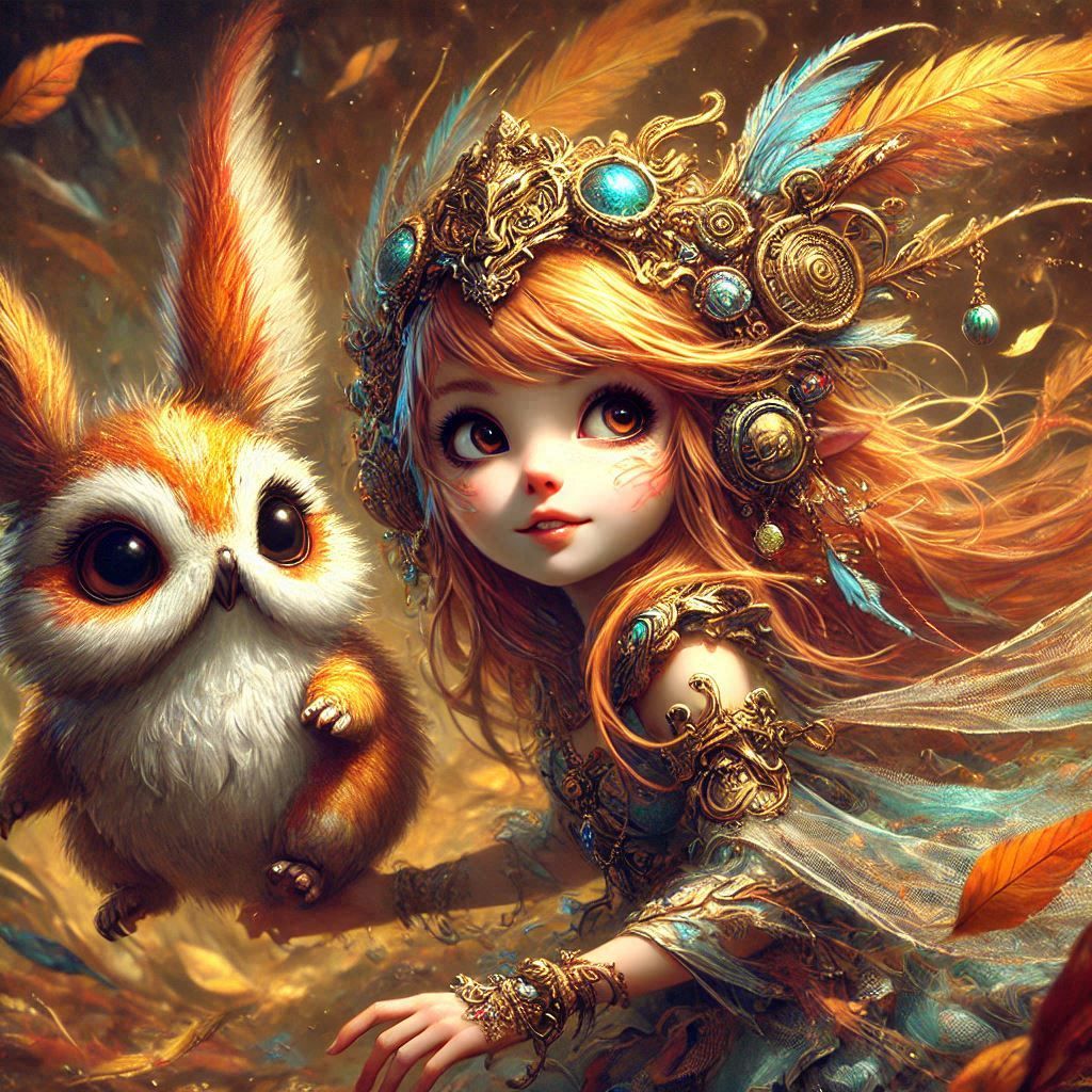 adorable fairy-tale fantasy creature portrait..