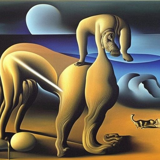 woof surrealism Salvador Dali matte background melting oil o...