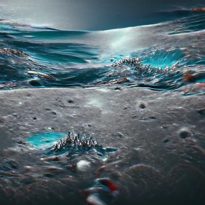 Ocean on the moon 8k resolution