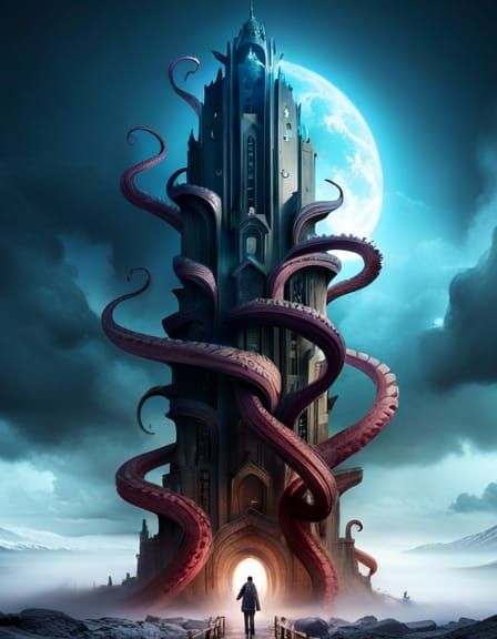 Twisted Eldritch tentacle tower   by @David Myers