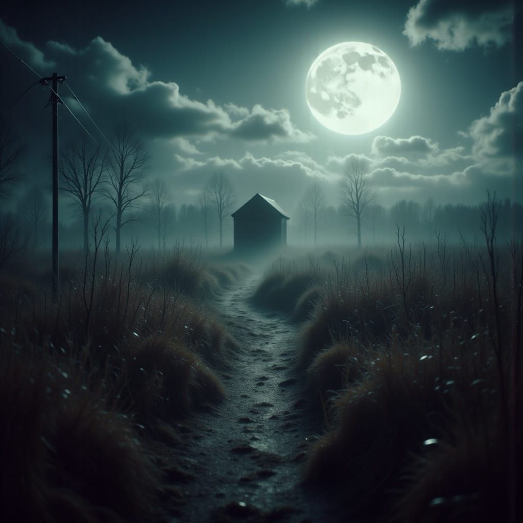 scariest, atmospheric landscape, where  you get the impression that something awful will show up any moment. Focus on the Landscape<lora:Hor...