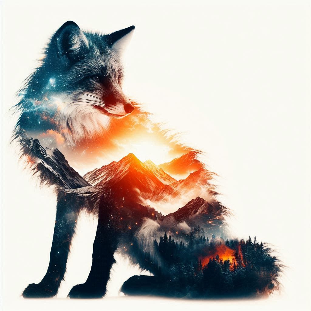 double exposure beautiful fantasy portrait landscape..