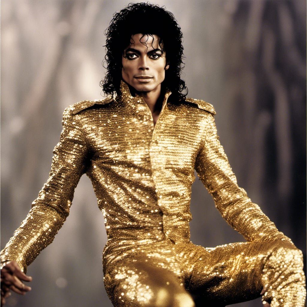 Michael Jackson, dans un costume de paillette d'or photo de ...