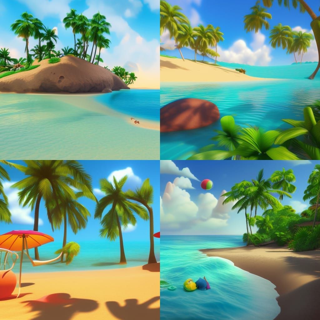 Tropical beach - AI Generated Artwork - NightCafe Creator