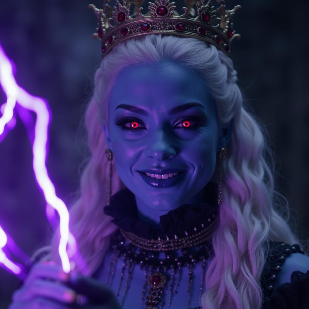 Sinister realistic creation of dragon ball super anime vados possessed by the shadow queen from paper Mario the thousand...