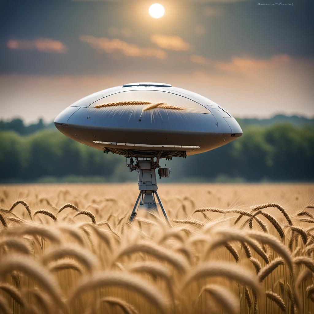 Wheat Field Mystery: Alien Paintings and Spaceship
