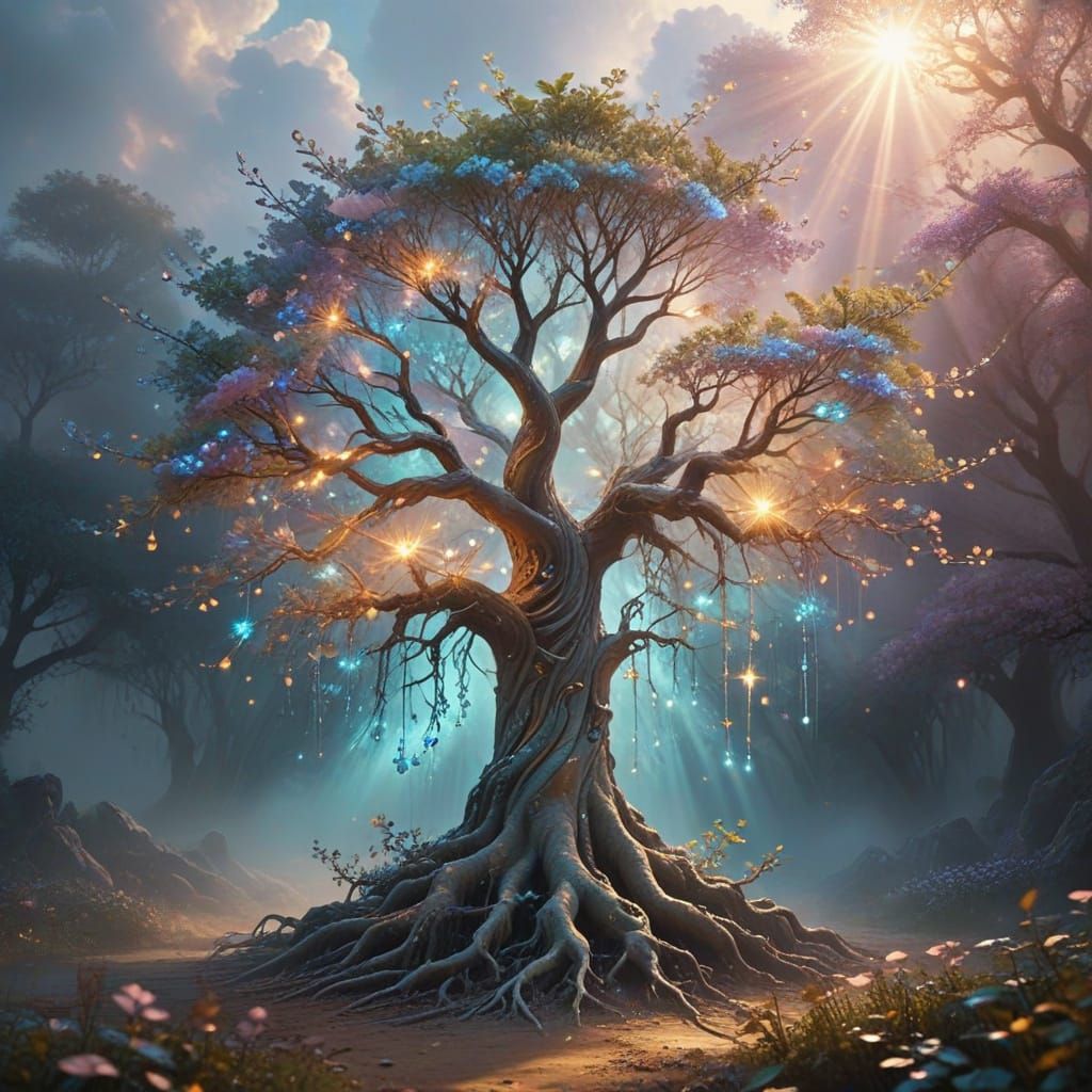 Enchanted Tree Radiates Divine Energy in Ethereal ... - AI Art