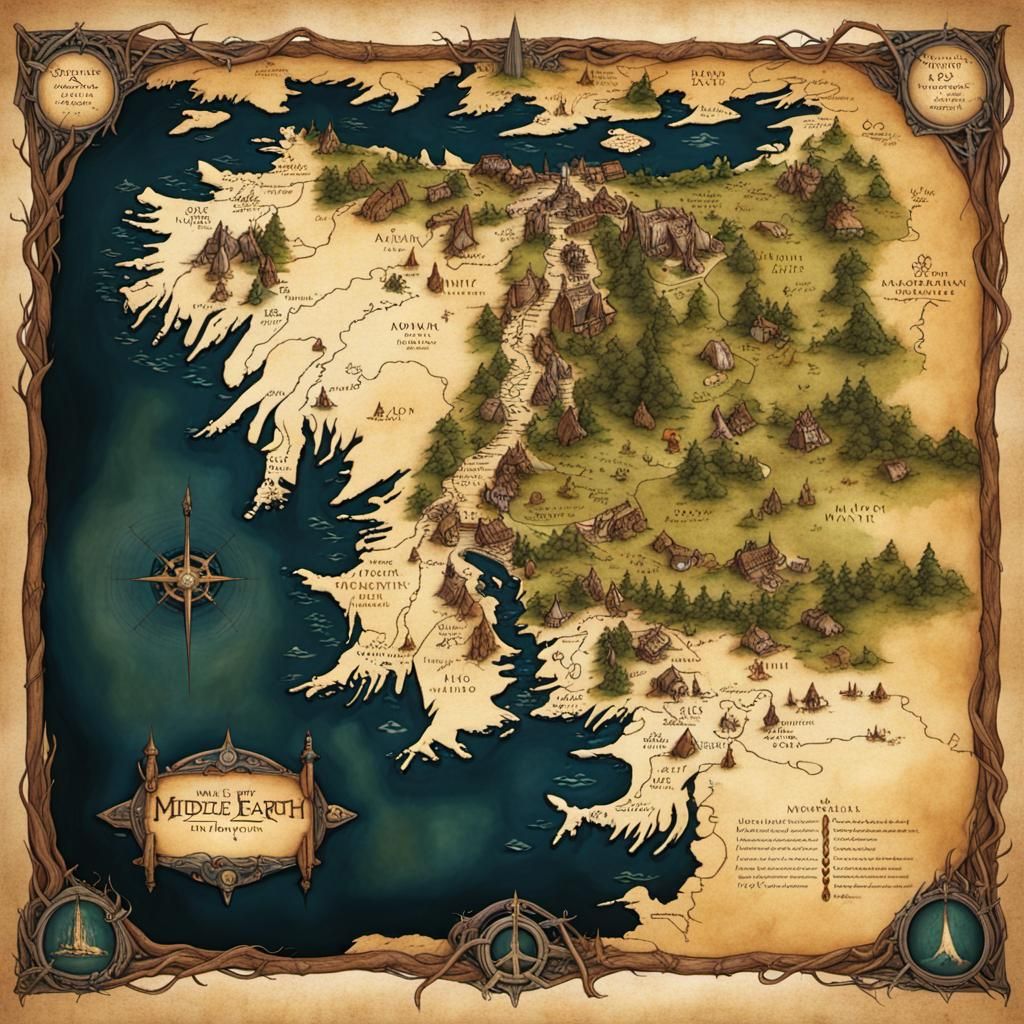 A map of Middle-Earth - AI Generated Artwork - NightCafe Creator