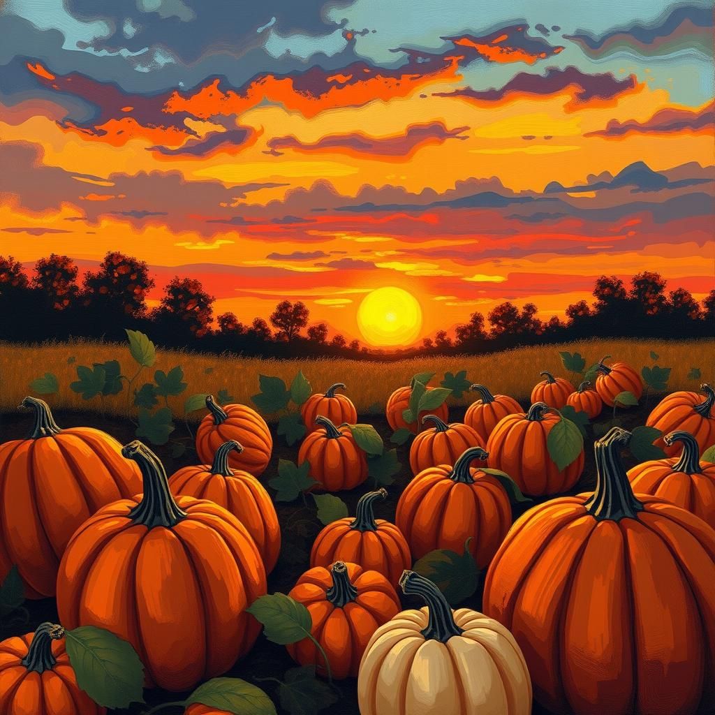 Autumn at sunset