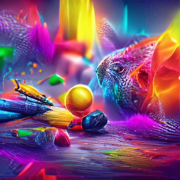 colourful studio 8k resolution artwork