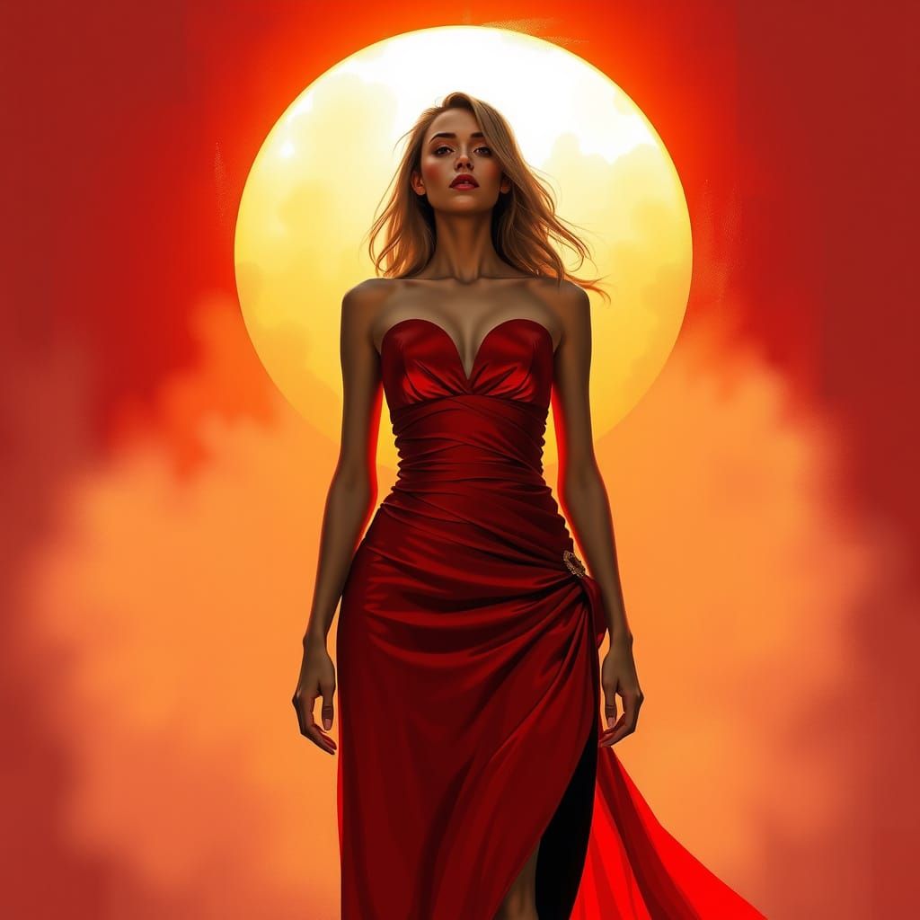 Fire Red colour is the theme of the image