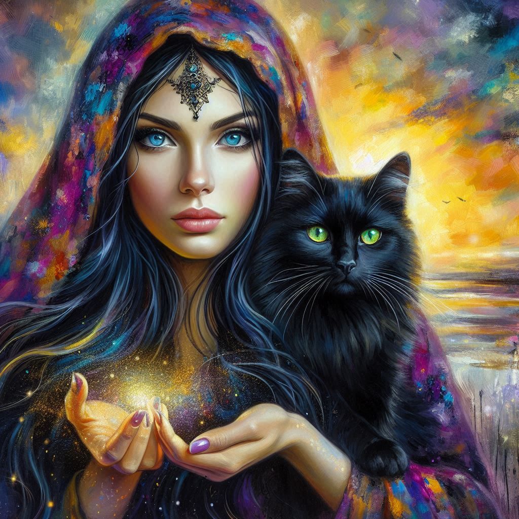 Woman and her cat