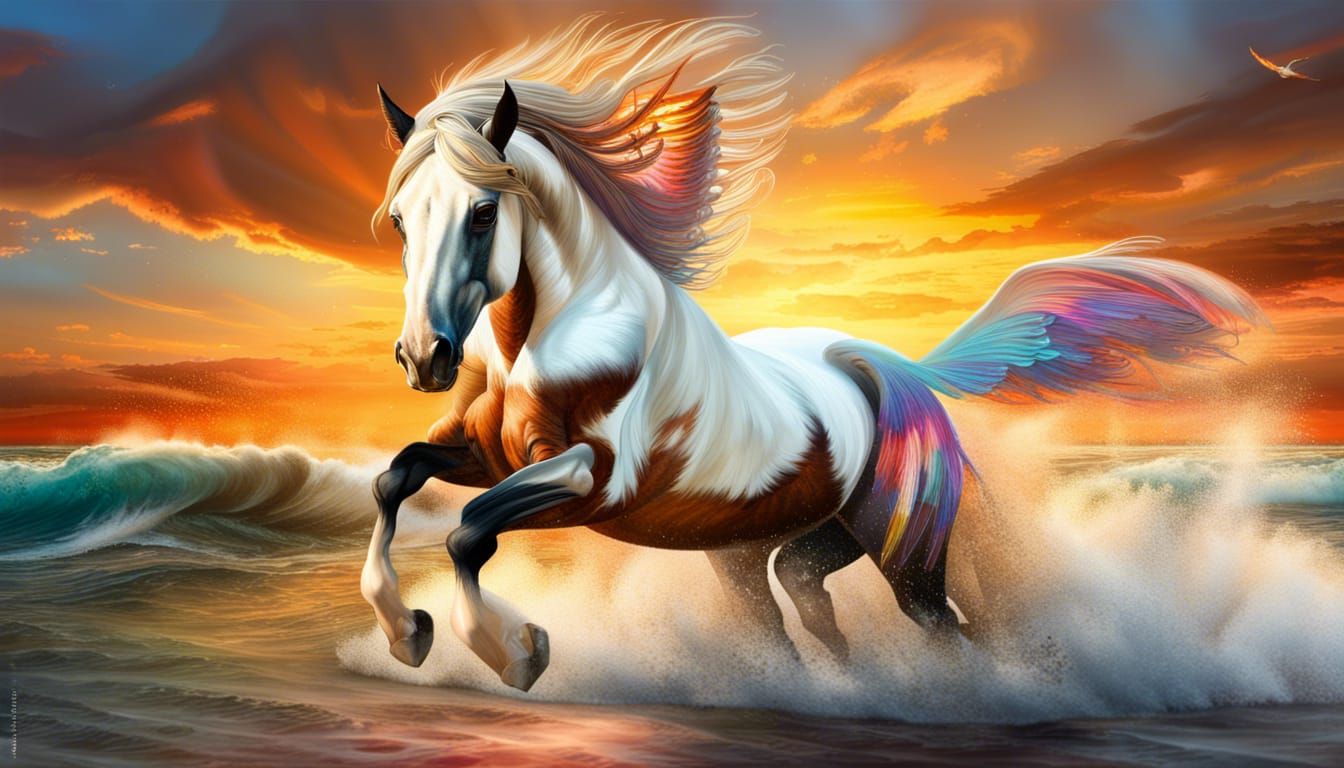 Horse Fantasizing It's a Pegasus In Flight ⁶ - AI Generated Artwork ...