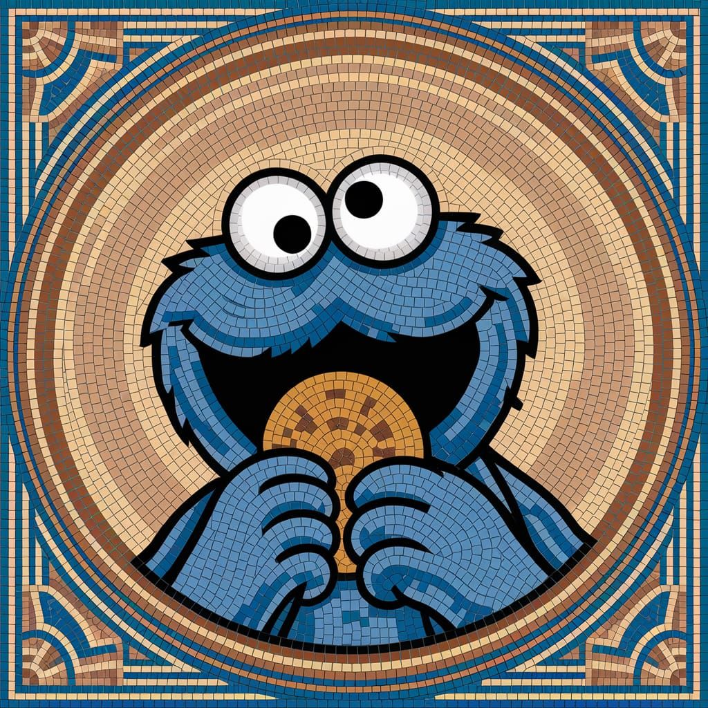 Cookie Monster Mosaic  by @Ninjea