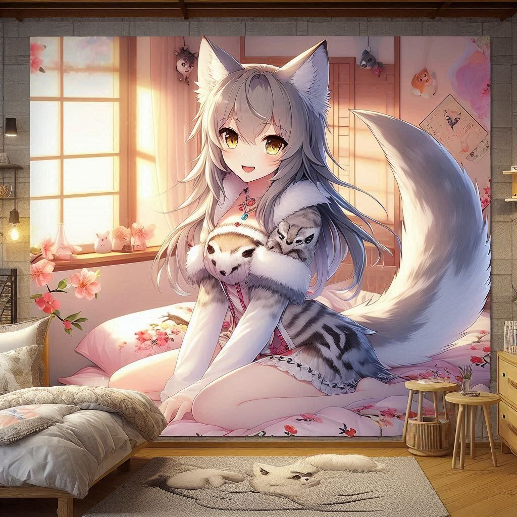 Wolfie wallpaper and wolf bedsheets