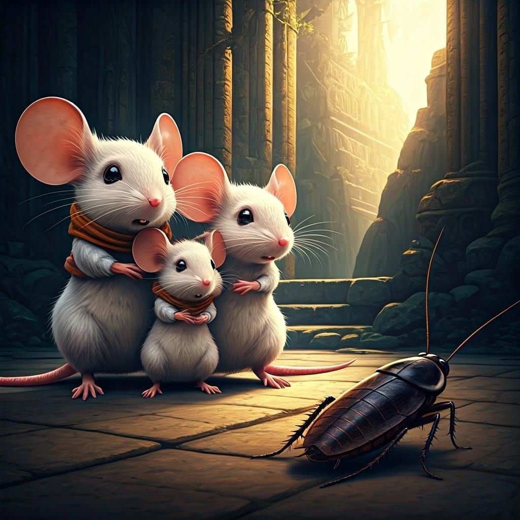 A Family's Fearful Gaze: Menacing Insect Approaches